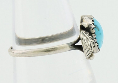 Navajo Ring 925 Silver Sleeping Beauty Turquoise Native American Artist C.80's