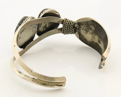 Navajo Cuff Bracelet Sterling Silver Turquoise Vintage Native Artist Signed G
