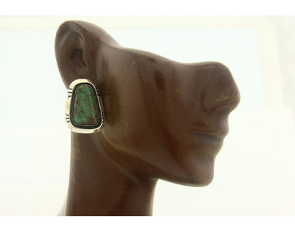 Navajo Earrings 925 Silver Natural Turquoise Native Artist EL C.80's