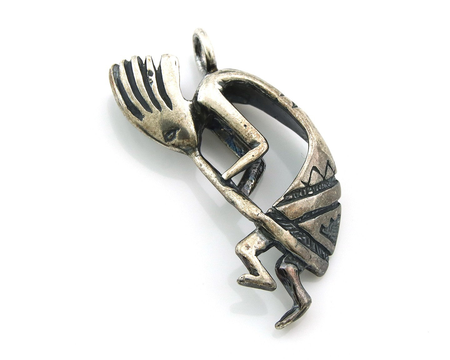 Navajo Kokopelli Pendant Sterling Silver Authentic Traditional Native American