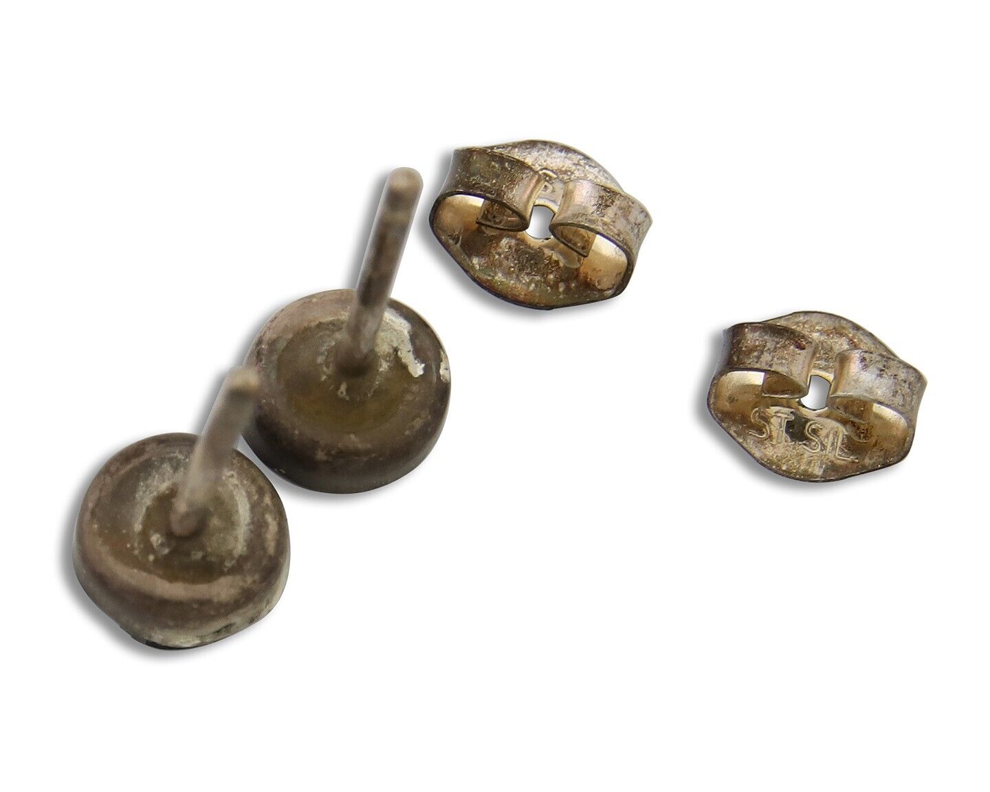 Navajo Earrings 925 Silver Inlaid Natural Onyx & Turquoise Native American C.80s