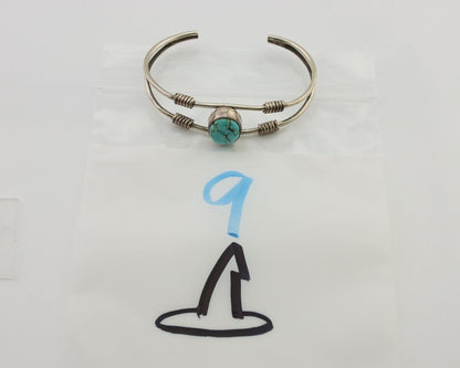 Navajo Bracelet 925 Silver Natural Blue Turquoise Native American C.80's