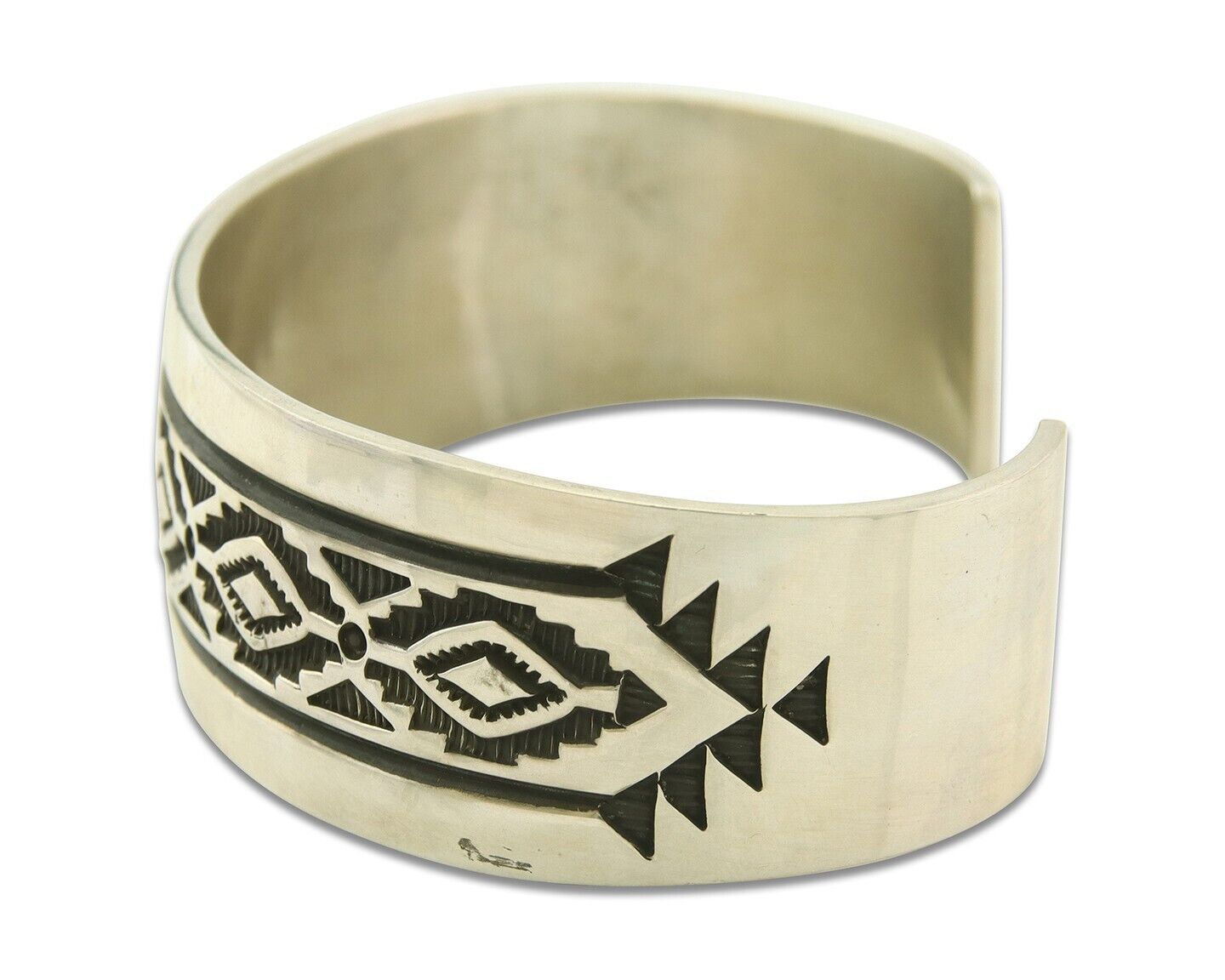 Navajo Bracelet 925 Silver Artist Signed Troy Laner Cuff C.80's