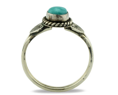 Navajo Ring 925 Silver Natural Blue Turquoise Native Artist C.80's