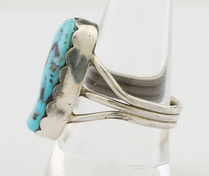 Navajo Ring 925 Silver Natural Blue Turquoise Signed Tony Guerro C.80's