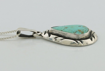 Navajo Necklace 925 Silver Kingman Turquoise Signed C Montoya C.80s