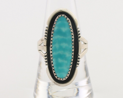 Navajo Ring 925 Silver Natural Blue Turquoise Native American Artist C.80's