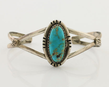 Navajo Bracelet 925 Silver Kingman Turquoise Native American Artist C.80's