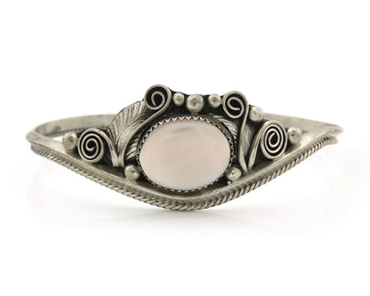 Navajo Cuff Bracelet Sterling Silver Authentic Pink Muscle Signed Justin Morris