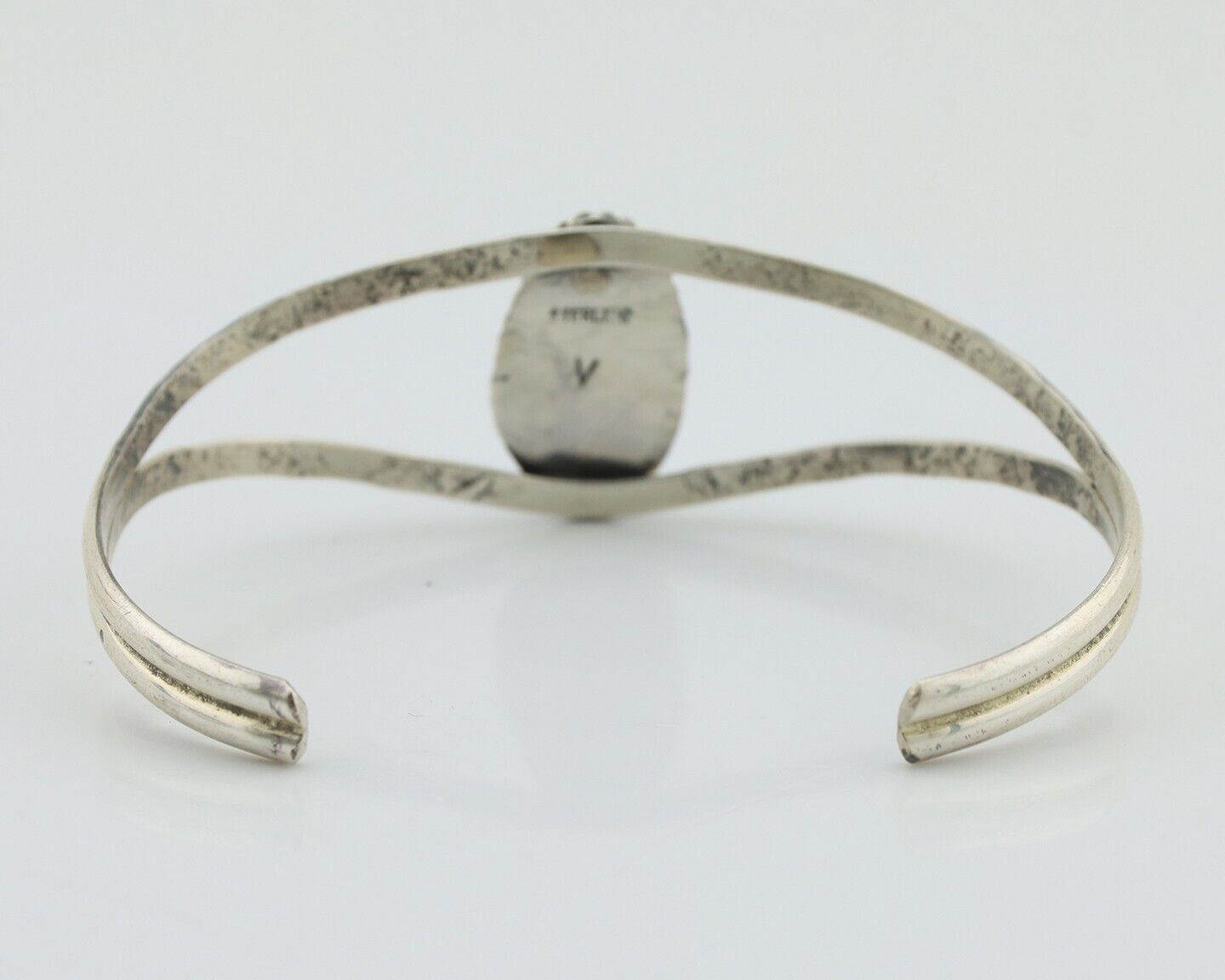 Navajo Bracelet 925 Silver Sleeping Beauty Turquoise Signed Robert Vandover C80s