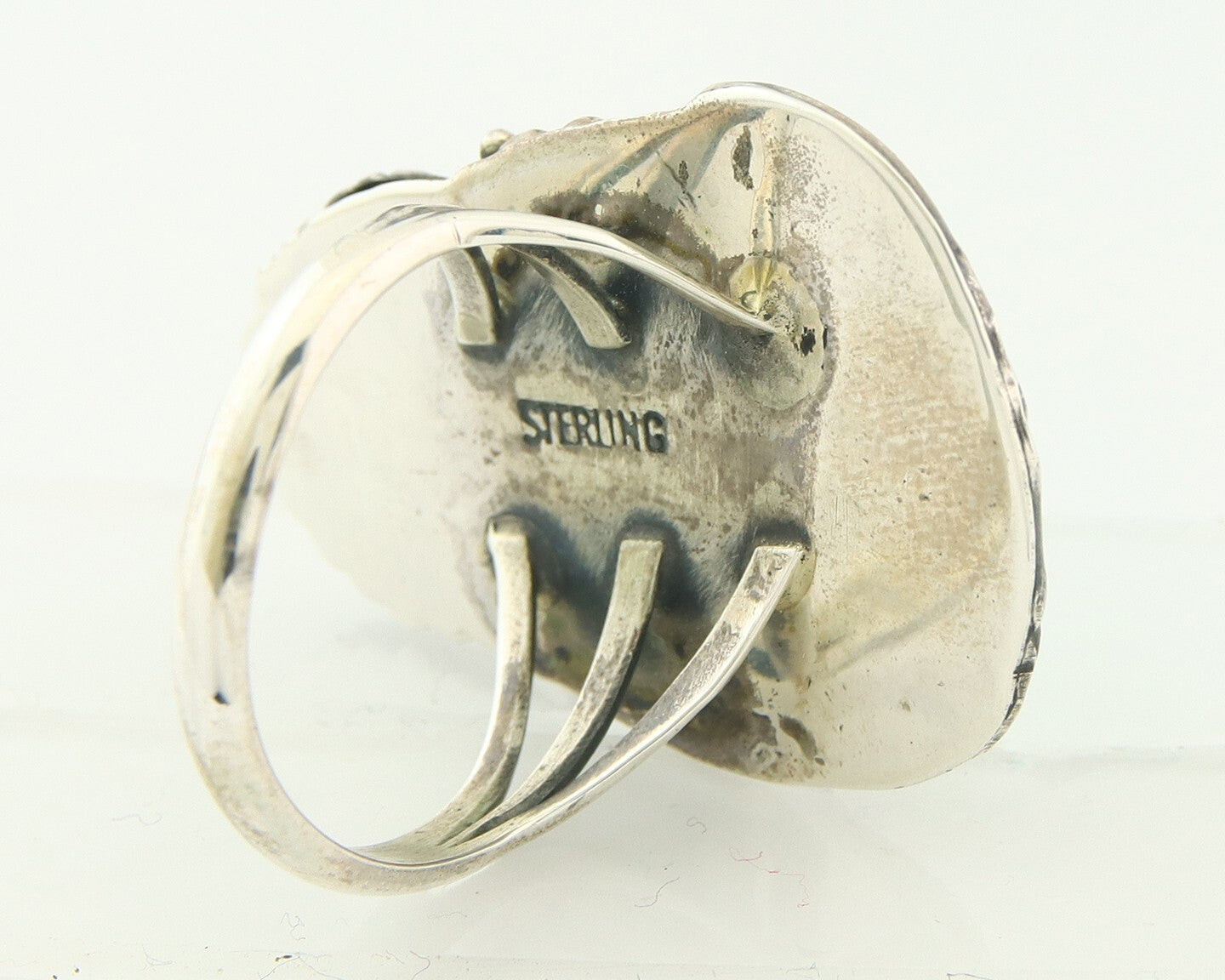 Vintage Navajo Ring Sterling Silver Authentic Turquoise Handmade Size 7.0