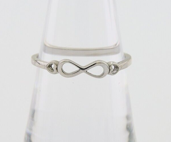 Infinity Heart Promise Ring 925 Solid Silver Size 7.0