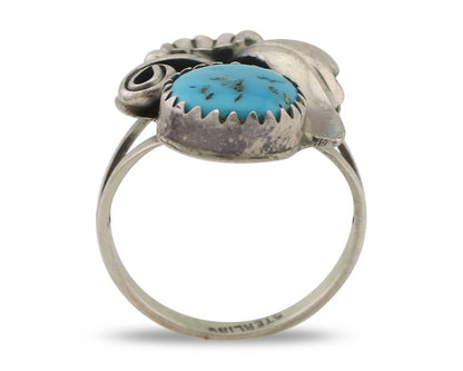 Navajo Ring 925 Silver Natural Turquoise Native American Artist C.80's