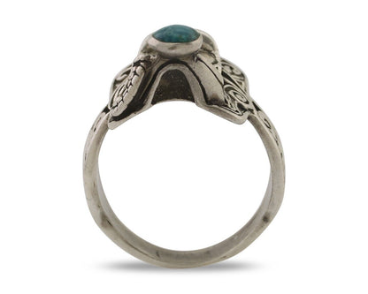 Navajo Ring 925 Silver Natural Turquoise Native American Artist C.80's