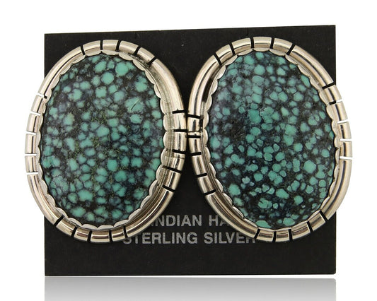 Navajo Earrings 925 Silver Mine 8 Turquoise Native American Artist C.80's