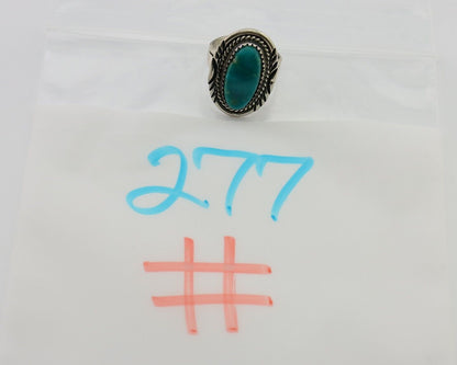 Navajo Ring 925 Silver Natural Blue Turquoise Artist Signed M BEGAY C.80's