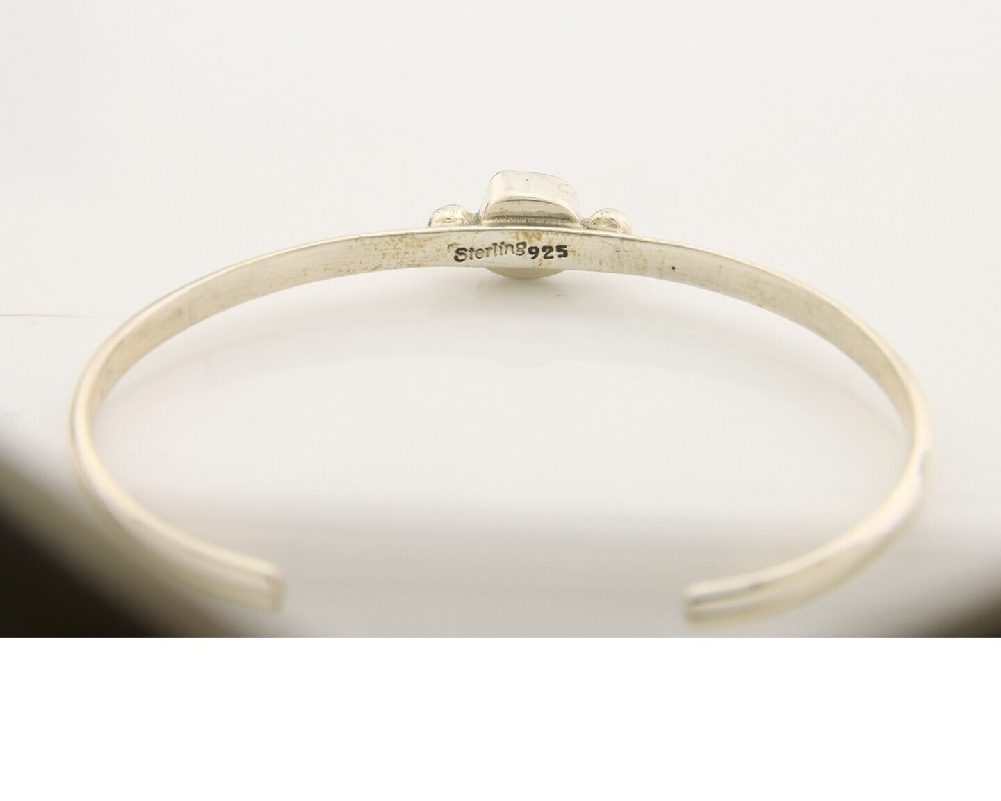 Navajo Bracelet .925 Silver Natural Red Coral Cuff Native American Artist C.80's