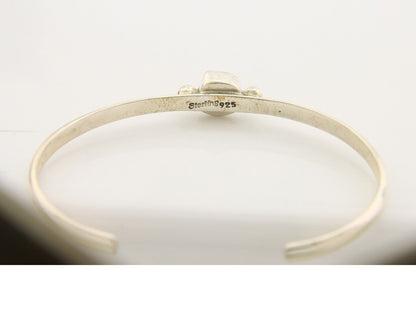 Navajo Bracelet .925 Silver Natural Red Coral Cuff Native American Artist C.80's