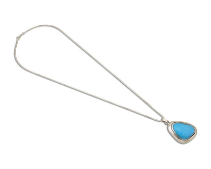 Navajo Necklace 925 Silver Natural Blue Turquoise Native American Artist C.80's
