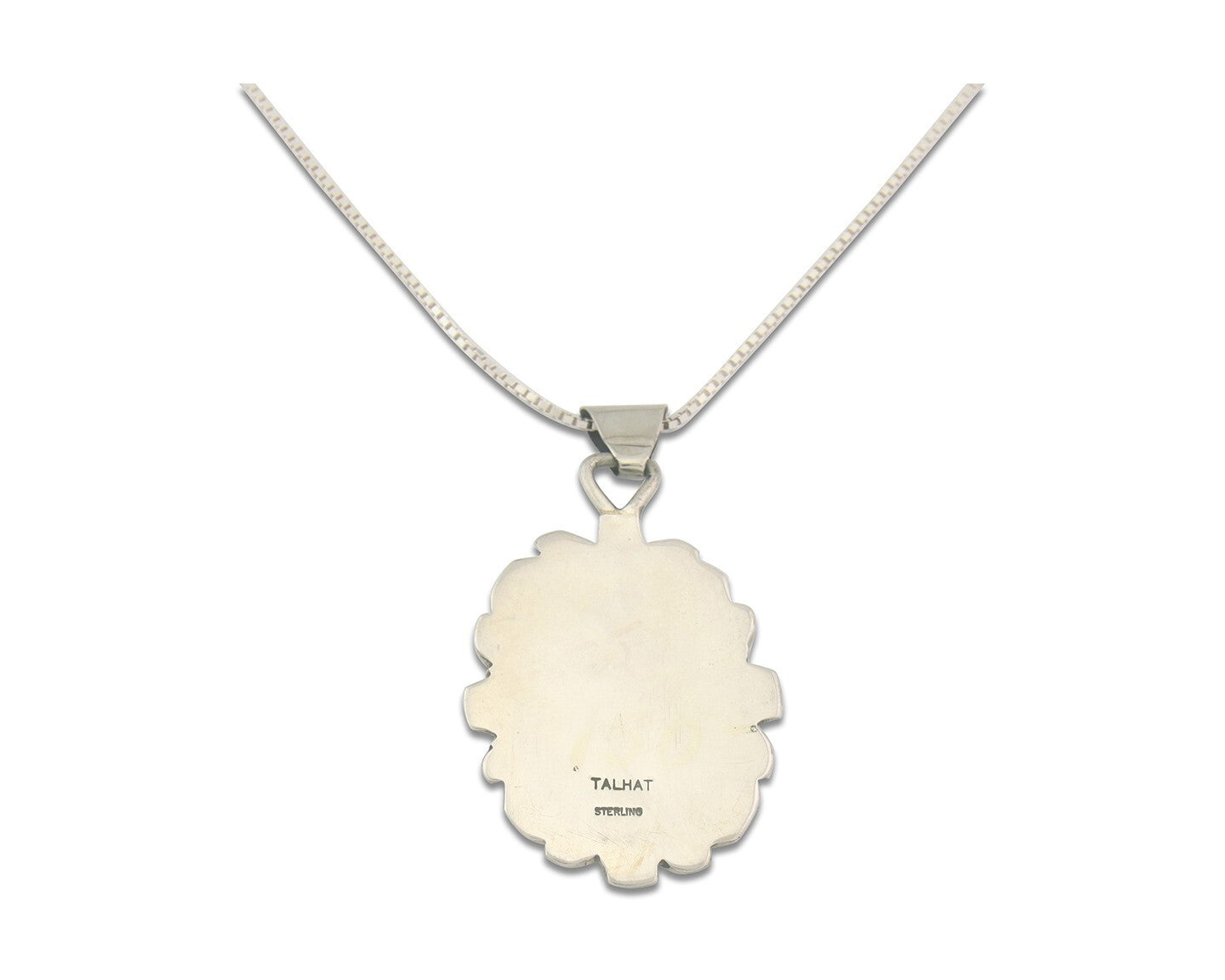 Navajo Sterling Silver Necklace Malachite Authentic Vintage Signed TALHAT