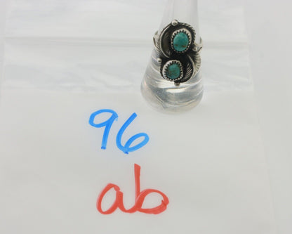 Navajo Ring 925 Silver Signed MC Natural Mined Turquoise C.80's