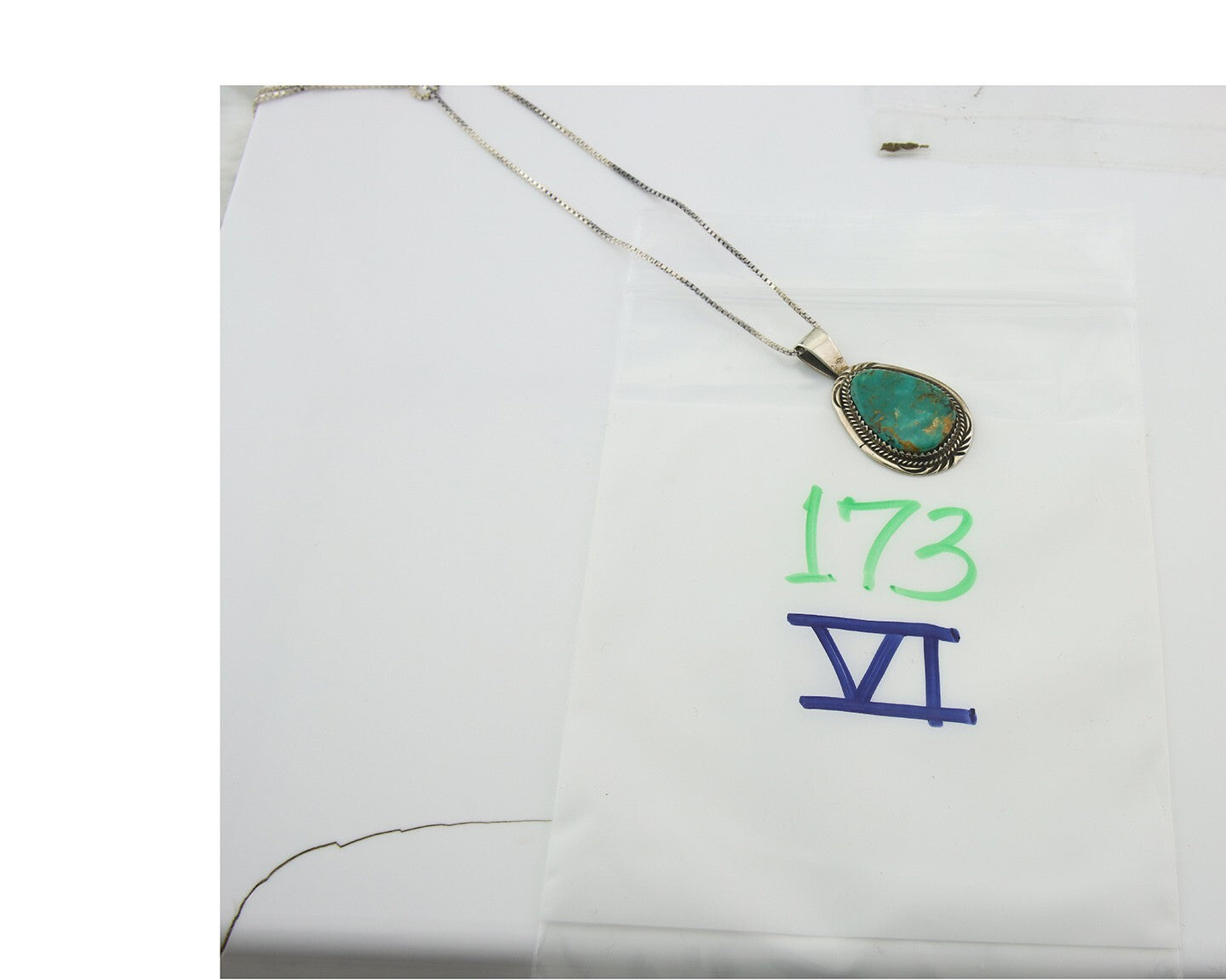 Navajo Sterling Silver Necklace Authentic Turquoise Vintage Signed Anna Begay