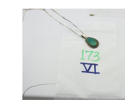 Navajo Sterling Silver Necklace Authentic Turquoise Vintage Signed Anna Begay