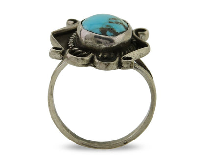 Navajo Handmade Ring 925 Silver Natural Arizona Turquoise Artist C.80's