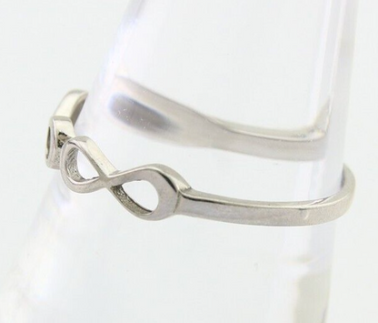 Infinity Heart Promise Ring 925 Solid Silver Size 8.25