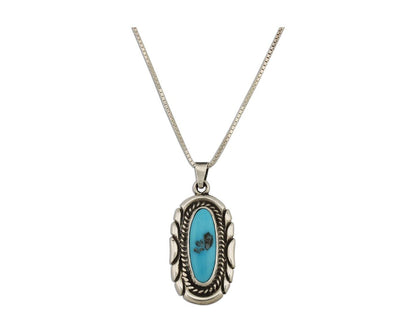 Navajo Necklace 925 Silver Blue Turquoise Artist Signed C Montoya C.80s