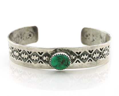 Navajo Cuff Bracelet 925 Sterling Silver Turquoise Vintage Signed Marcella James