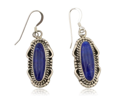 Navajo Dangle Earrings 925 Silver Lapis Lazuli Native American Artist C.80's