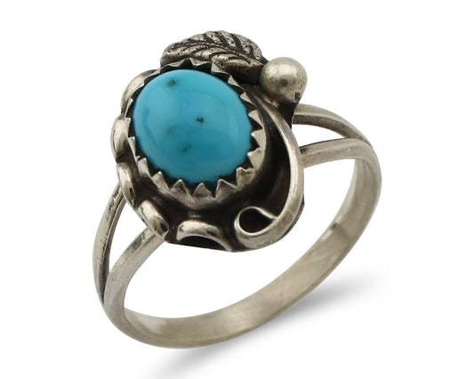 Navajo Ring 925 Silver Turquoise Artist Signed SkyStone Creations C.80's