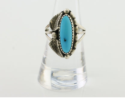 Navajo Ring 925 Silver Kingman Turquoise Artist Signed SC C.80's