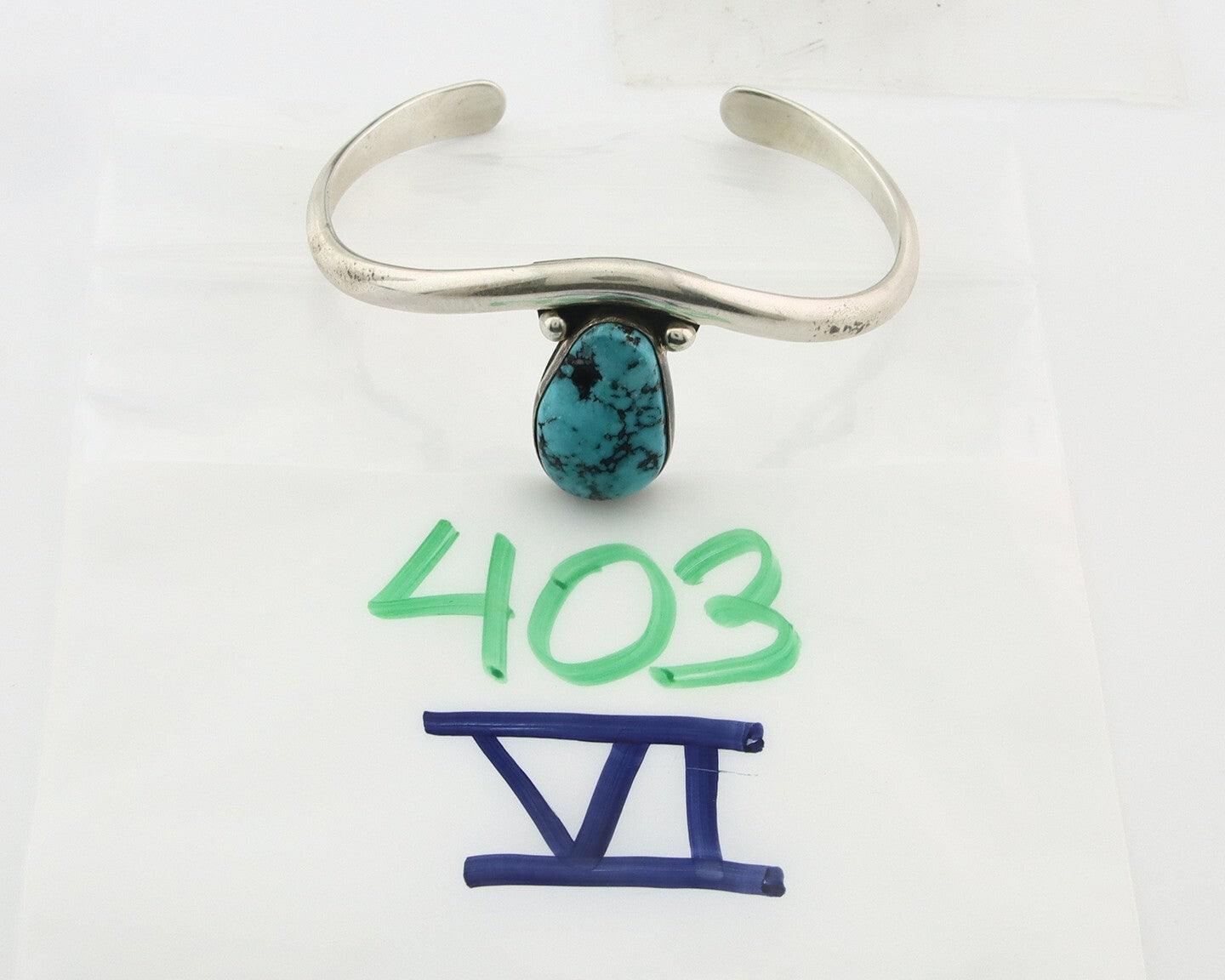 Vintage Navajo Bracelet 925 Silver Turquoise Handmade Signed Tim Guerro