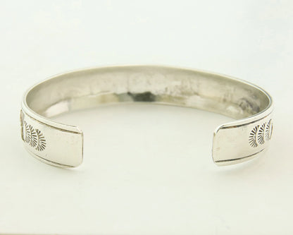 Navajo Cuff Bracelet Sterling Silver & 14k Gold Vintage Handmade Signed NAKAI