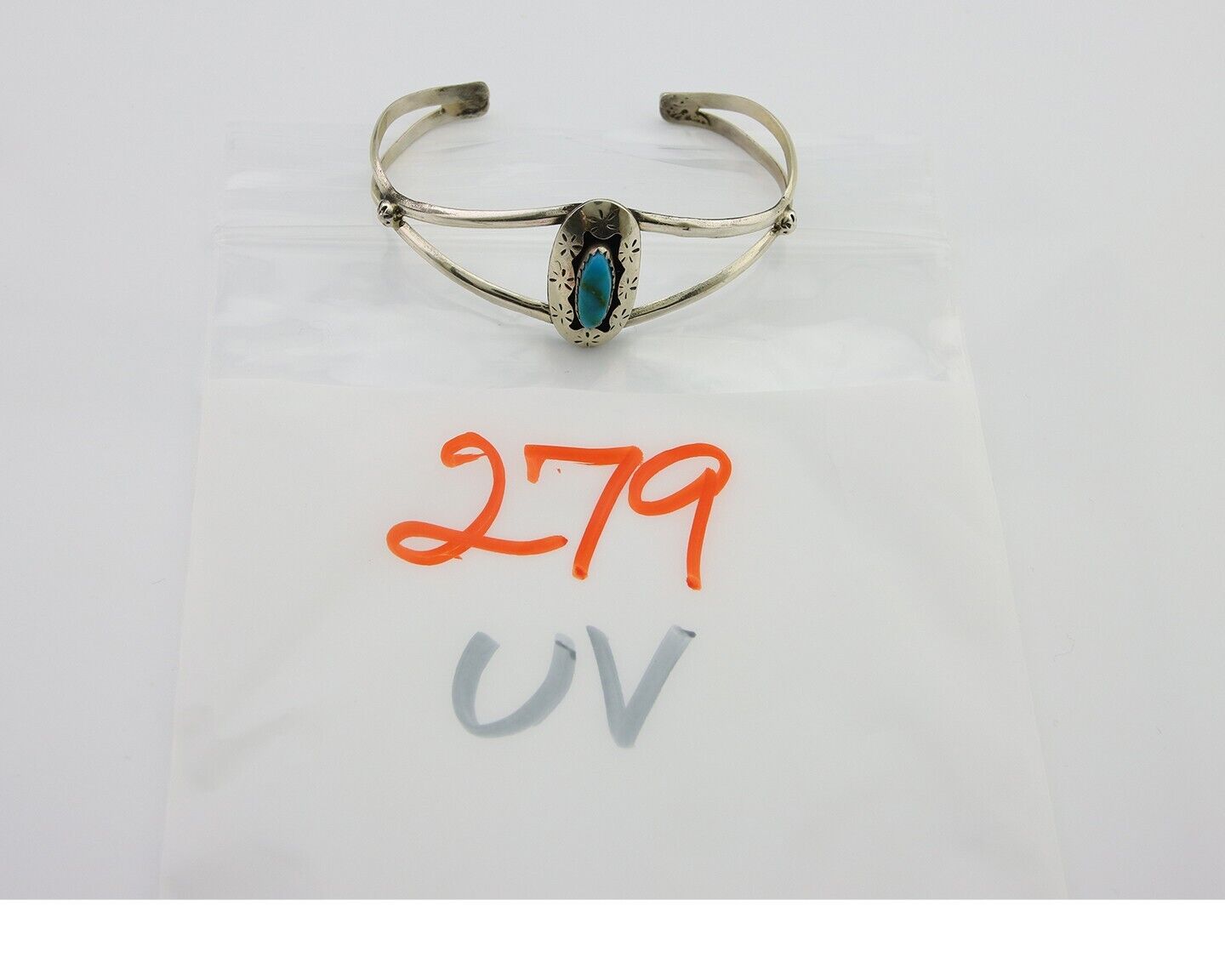 Navajo Cuff Bracelet 925 Silver Turquoise Cuff Artist Signed IJC C.80's