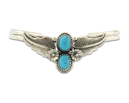 Vintage Navajo Bracelet 925 Silver Turquoise Traditional Handmade Signed SN