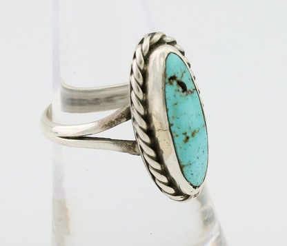 Navajo Handmade Ring 925 Silver Kingman Turquoise Native American Artist C.80's