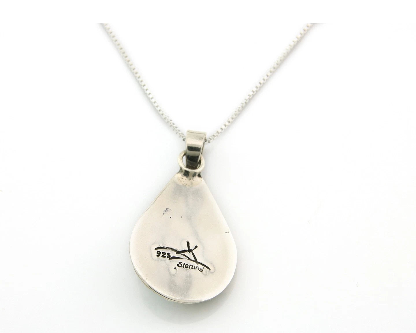 Navajo Necklace Sterling Authentic Gemstone Traditional Signed Teepee
