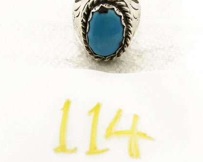 Navajo Ring .925 SOLID Silver Kingman Turquoise Artist Martha Cayatineto