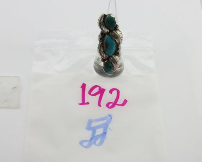 Navajo Ring 925 Silver Natural Blue Turquoise Native American Artist C.80's