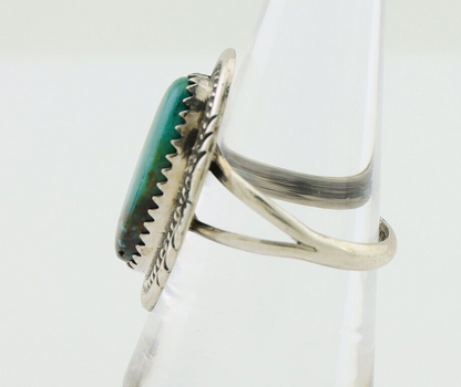 Navajo Ring 925 Silver Natural Blue Turquoise Artist Signed M BEGAY C.80's