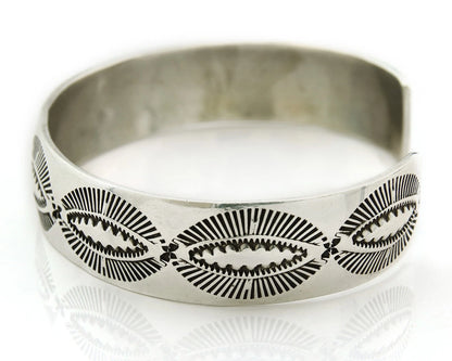 Navajo Cuff Bracelet 925 Sterling Silver Vintage Heavy Hand Stamped
