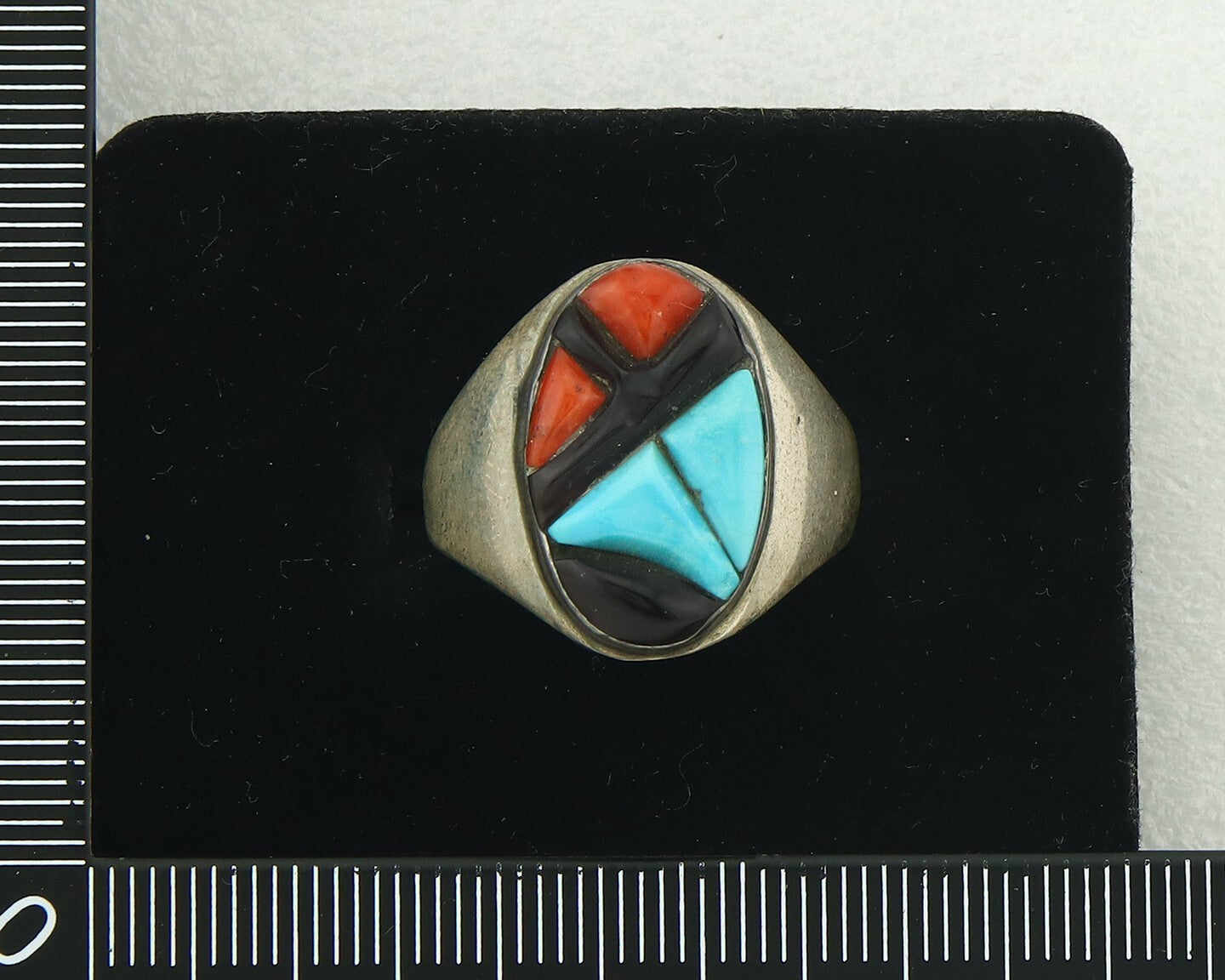 Vintage Zuni Ring 925 Sterling Authentic Natural Gemstone Signed K&GT Size 10