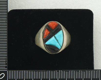 Vintage Zuni Ring 925 Sterling Authentic Natural Gemstone Signed K&GT Size 10