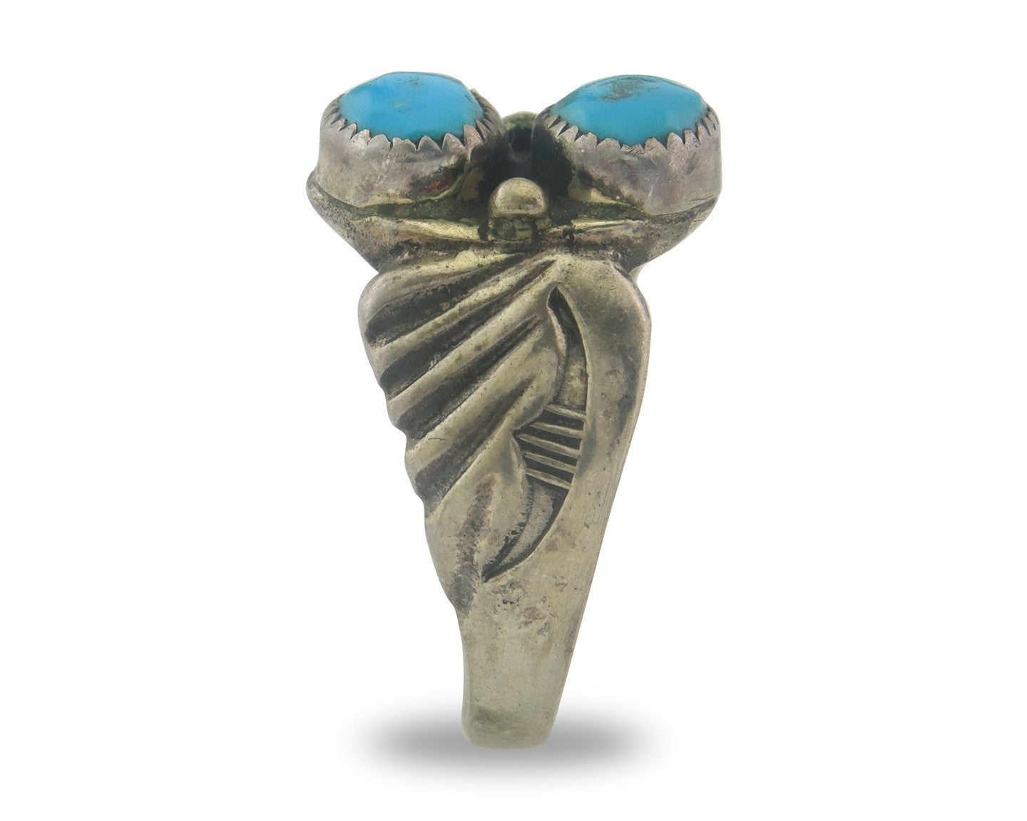 Men Navajo Ring Sterling Silver Authentic Vintage Turquoise Size 11.0