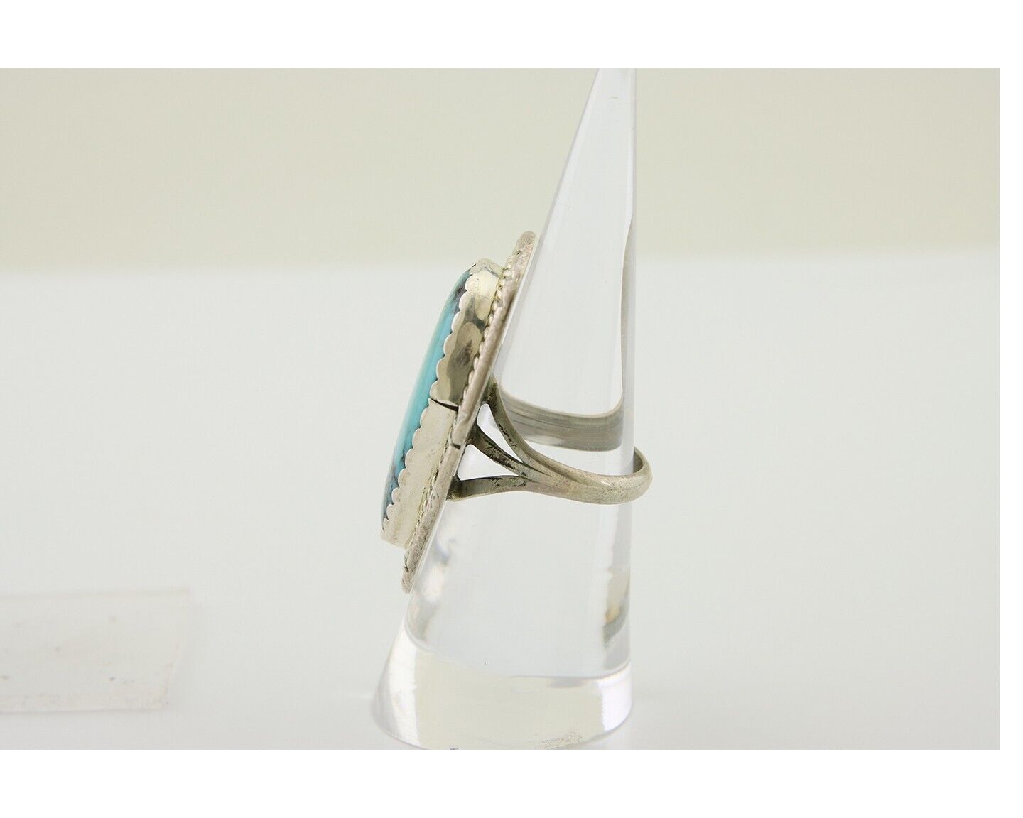 Navajo Ring 925 Silver Blue Turquoise Native American Artist C.80's