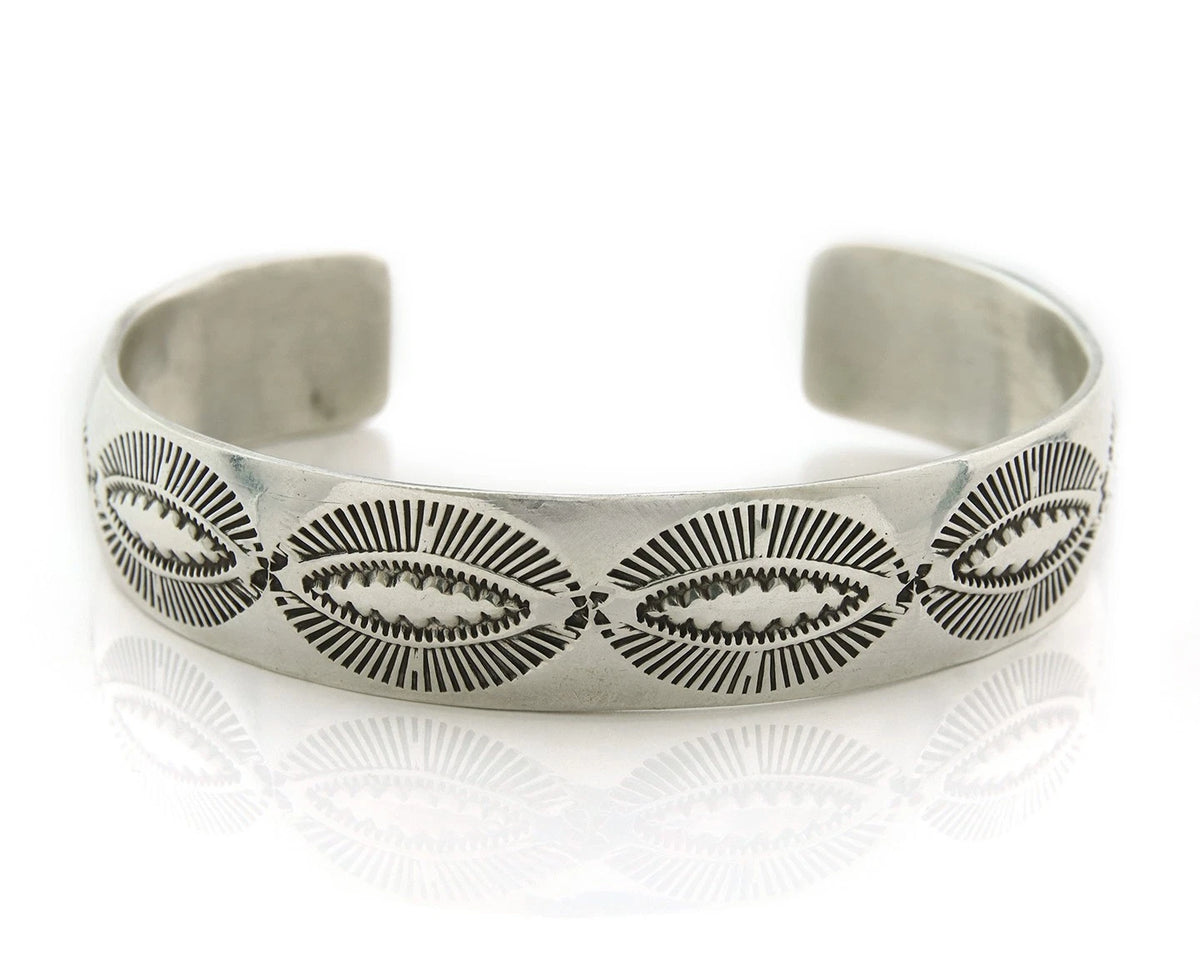 Navajo Cuff Bracelet 925 Sterling Silver Vintage Heavy Hand Stamped