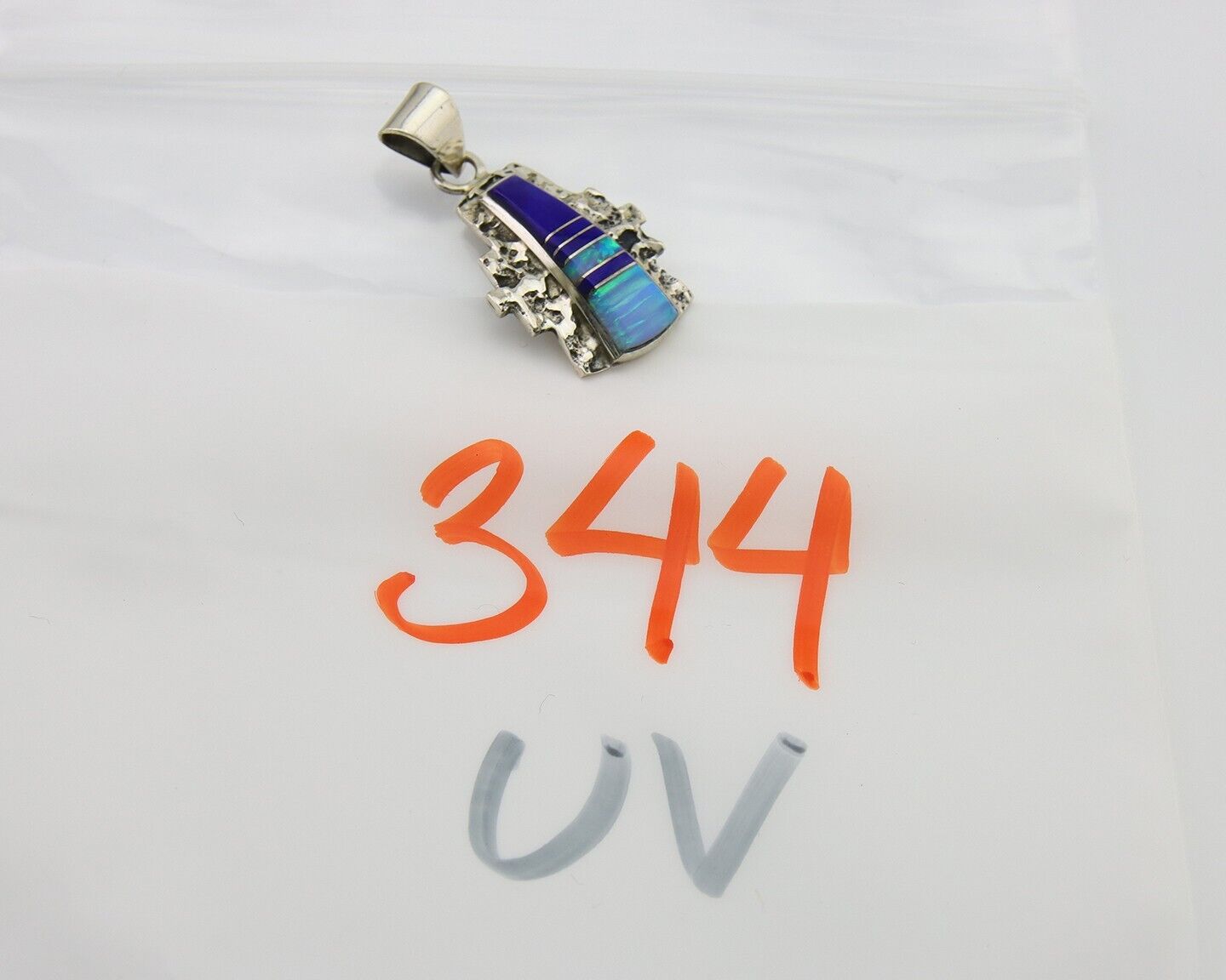 Navajo Pendant 925 Silver Natural Gemstone Handmade Native American Artist C80s